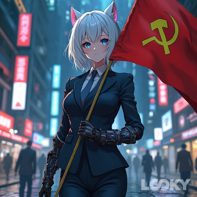 С Днём Победы! #ссср #ussr [#nekogirl ](nekogirl)[#animegirl ](animegirl)[#blueeyes ](blueeyes)[#голубыеглаза ](голубыеглаза)#кошкодевушка # #LOOKY_нейронка [#looky_нейросети ](looky_нейросети)