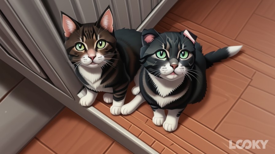 #Видеоигра #Олд_мани #LOOKY_нейронка  [#коты](коты) Незнаю что за порода у наших котов но получилось отменно) ) 