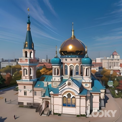Россия в LOOKY. #Омск,#Россия,#Сибирь,#УспенскийКафедральныйСобор,#Looky,#Looky_Топ,#Looky_Нейронка,#Нейро,#Нейросеть. 🏨⛪🏨 #Омск – один и...