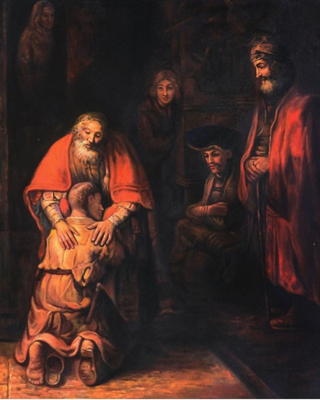 "Возвращение блудного сына" Рембрандт, 1669г. (Эрмитаж) 

Это последняя картина голладского гения. Словно художник вдохнул в это полотно свою душу и свою жизнь.

На своём веку Рембрандт испытал славу и полное забвение, настоящую любовь и потерю близких, богатство и нищету. Нотариус недолго трудился, составляя опись  имущества великого живописца. А если бы это случилось до разрения художника, то какой бы впечатляющий список остался наследникам. Рембрандт имел славу великого коллекционера. Каких только диковинок не было в его коллекции, - одна тетрадь Леонардо да Винчи стоит многого.

А вот в конце жизни Рембрандт, словно блудный сын  растративший богатство, возвращается к небенсному Отцу с мольбой о прощении.

Эта картина одна из реликвий Эрмитажа. 17 февраля 1852 года Новый Эрмитаж был торжественно открыт для публики.

#эрмитаж
#рембрандт
#петербург
#живопись
[#мировыешедевры ](мировыешедевры)