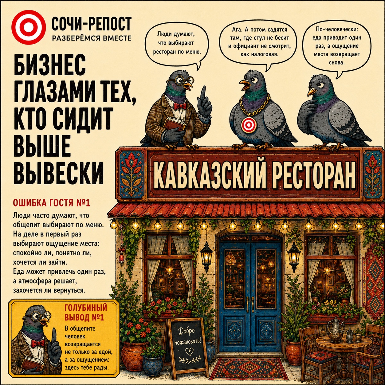 Сочи-Репост в LOOKY — Еда приводит один раз.
Ощущение места возвращает снова.

«Со