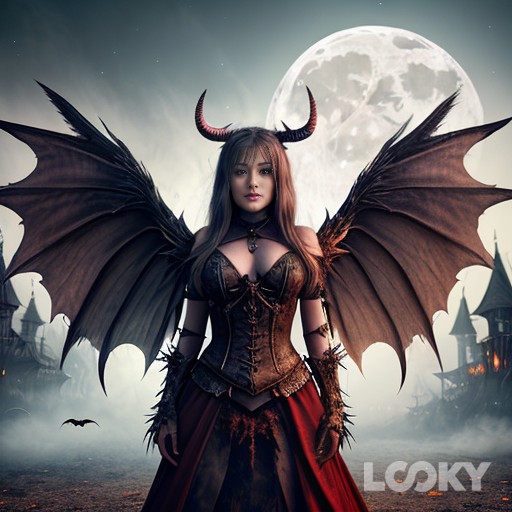 #Хэллоуин_демоница #LOOKY_нейронка