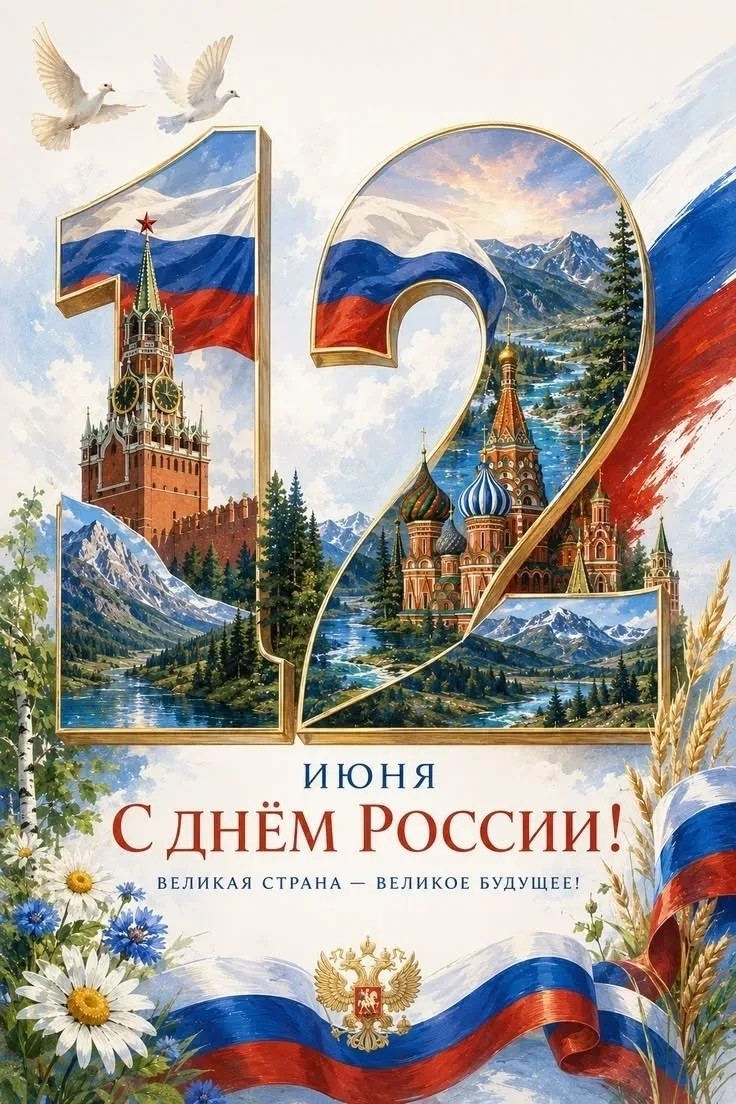 С Днём России! 🇷🇺

Мы живём в стране с огромным сердцем и богатой душой. Желаю, чтобы каждый из нас чувствовал себя здесь нужным и счастливым. Пусть у нас будут новые победы, тёплые встречи и вера в лучшее будущее. С праздником, дорогие друзья! ❤️
#СднемРоссии #МояРоссия #12июня #Россия