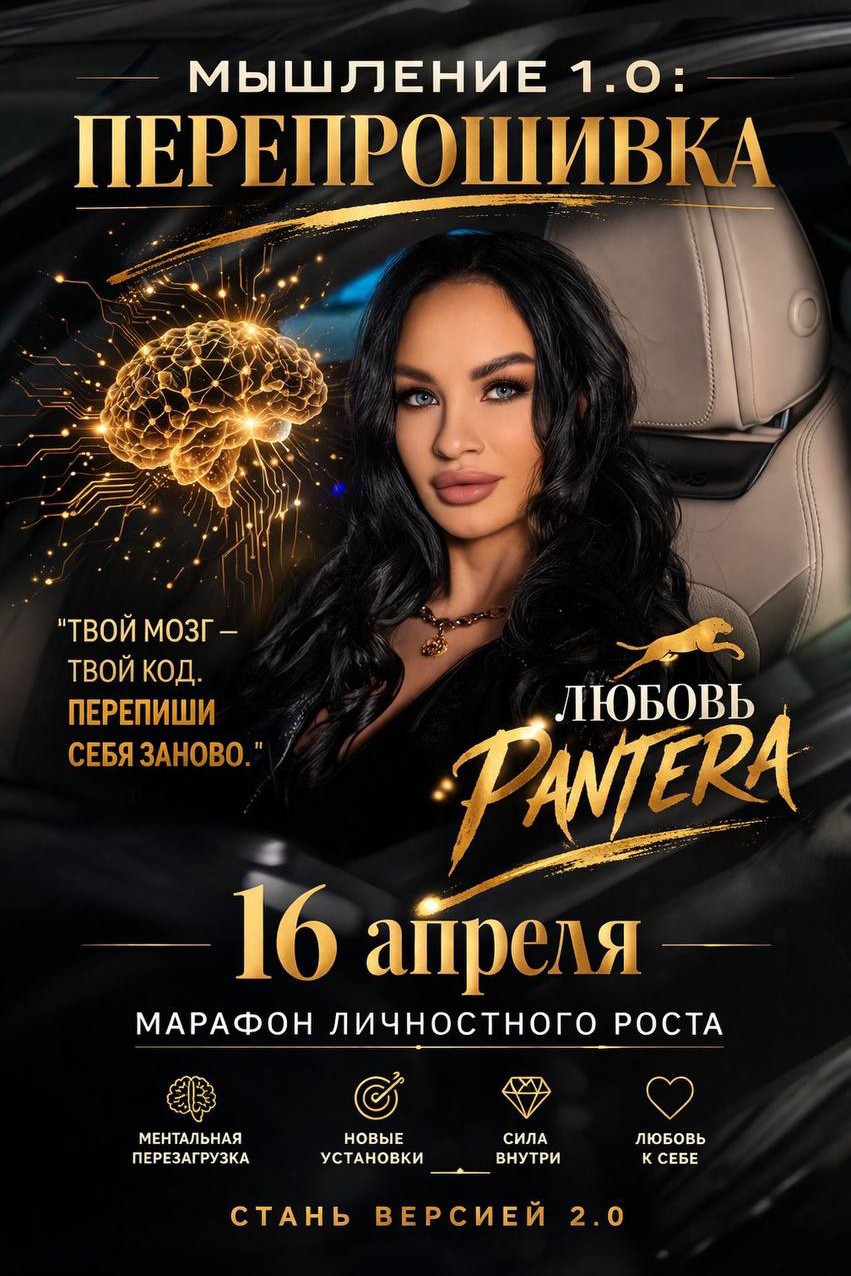 ИЗ НИЩЕТЫ В МИЛЛИОНЕРЫ: РЕАЛЬНАЯ ИСТОРИЯ ТРАНСФОРМАЦИИ

«Говорят, что для успеха нужны связи или богатые родители. Но я знаю человека, который разбил этот стереотип вдребезги.

Знакомьтесь, это Любовь PANTERA. Девушка из маленького города, которая сделала себя сама. Без стартового капитала, без «блата», пройдя путь от нищеты до владелицы двух  бизнесов и первого миллионера в своей семье.

Уже 12 лет она помогает людям менять жизнь. Она — практик. Каждая сфера её жизни — это отточенное «колесо баланса». И её секрет прост: всё начинается в голове. Пока мы не удалим старые программы и «баги» в мышлении, новые результаты не придут.

🚀 16 апреля стартует её авторский марафон «МЫШЛЕНИЕ 1.0: ПЕРЕПРОШИВКА».

Это интенсив для тех, кто:
❌ Устал работать много, а получать мало.
❌ Чувствует внутренний застой.
❌ Хочет гармонии в отношениях и финансах.

Мы будем чистить установки, которые тормозят ваш рост годами. Это шанс перенять опыт у человека, который УЖЕ прошёл этот путь.

Хочешь попасть в окружение сильных и начать свою историю успеха? Пиши в комментариях «ХОЧУ» или в личку, и я расскажу условия входа!»