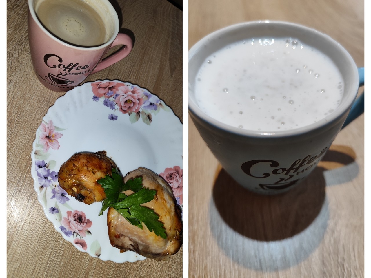 Looky_1720811861523 в LOOKY — Обед🍗☕ (курица запечённая и кофе) и ужин🥤 (кефир с отрубям