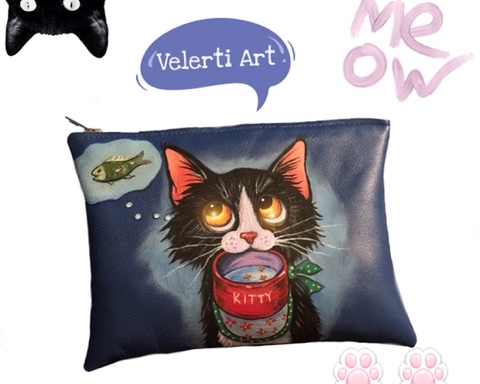 Velerti Art в LOOKY. #ручная_роспись,#косметичка,#котик,#velerti_art,#handpainted,#cosmetic_bag,#cat. Косметичка с ручной ...