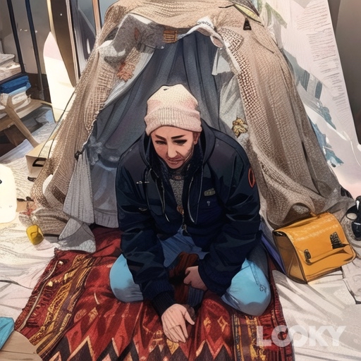 То ли бомж, то ли девица) ) ) на самом деле это я на выставке позирую перед ярангой #Комикс #Аниме_Лукси #LOOKY_нейронка