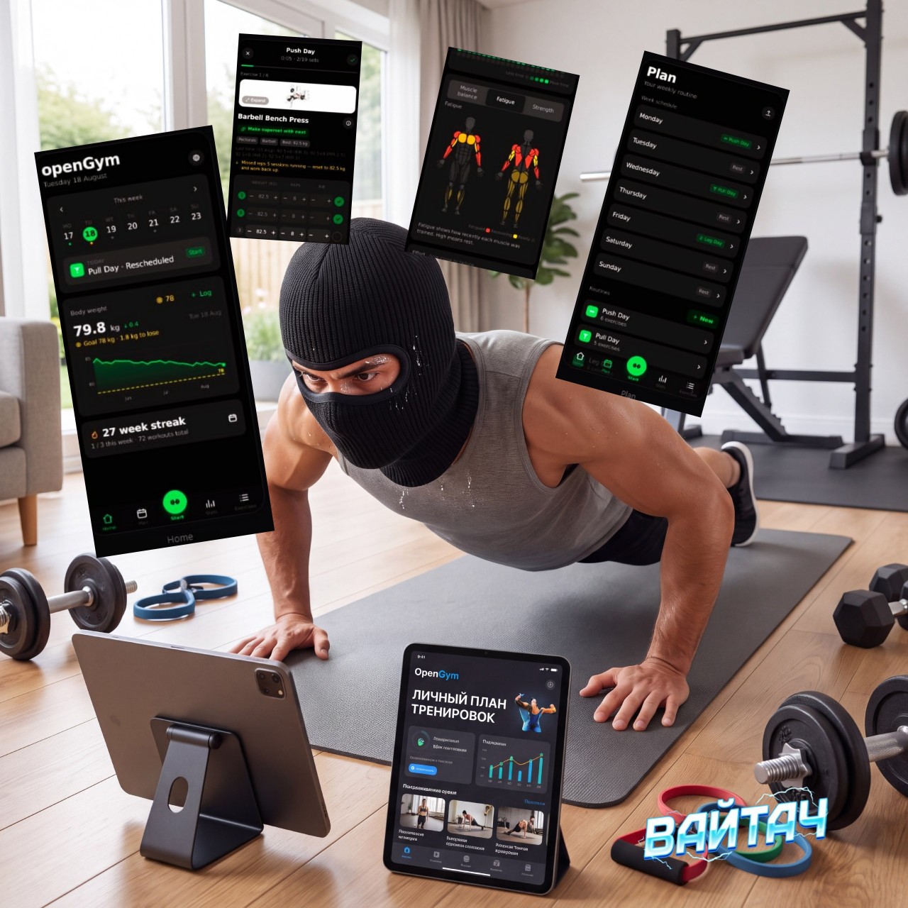 Whitach в LOOKY — 💪Открываем спортзал У СЕБЯ ДОМА — гений выпустил приложение