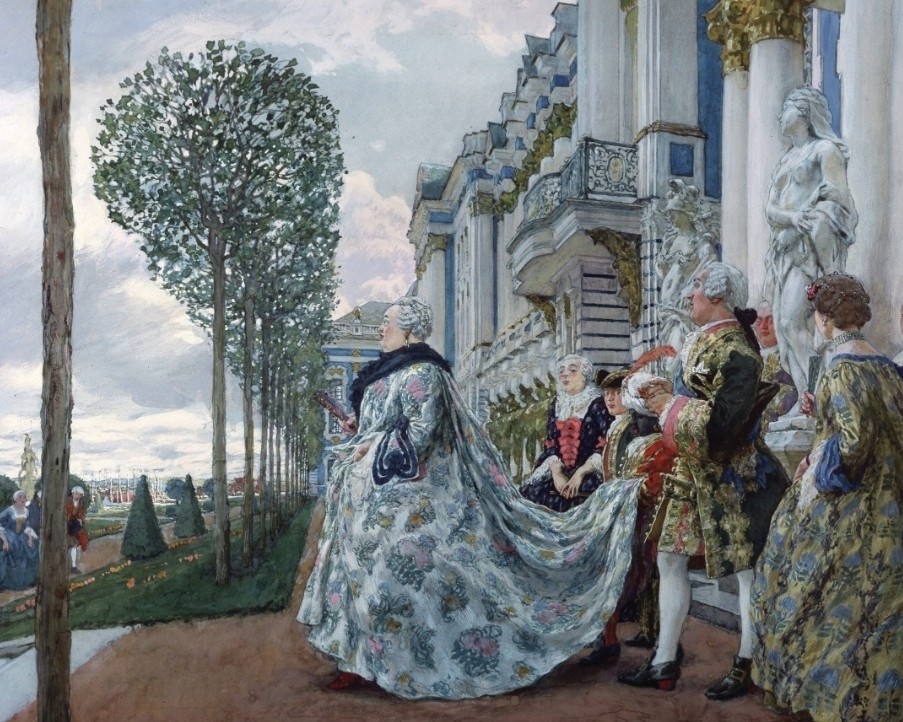 Катерина про картины в LOOKY — Евгений Лансере "Императрица Елизавета Петровна в Царском Се