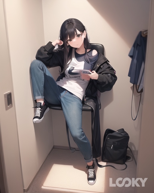 #Anime #LOOKY_нейронка [#girl](girl) [#fitting](fitting) 