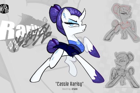d76e00 в LOOKY. #Art,#Sketch,#Pony,#Digital,#d76e00,#Unicorn,#Rarity,#Mlp. Sketch color "Castle...