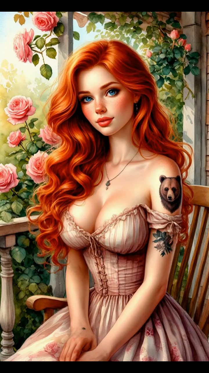xah_6atoh в LOOKY. #ХАНБАТОН,#ai,#ии,#Шедеврум,#нейросеть,#РыжаяМаша,#Маша,#Рыжая,#Рыжеволосая,#РыжеволосаяМаша,#девушка,#ии_шедеврум,#XAH6ATOH. Летняя веранда, июнь...