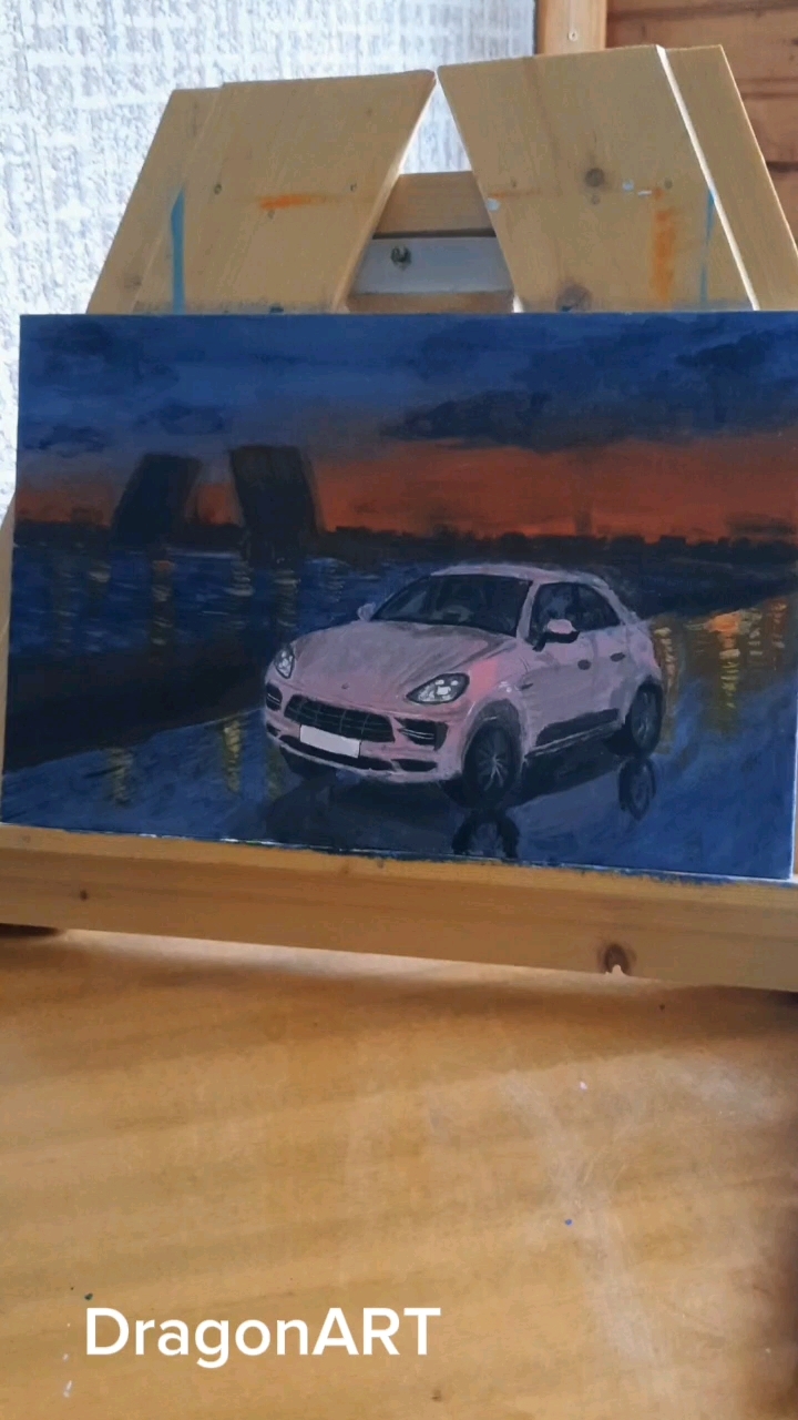 DragonART в LOOKY. #машина,#порше,#картина,#акрил,#акриловаякраска,#холст,#закат,#art,#искусство,#творчество,#paint,#painting,#car,#porsche,#пейзаж. #машина #порше #карт...