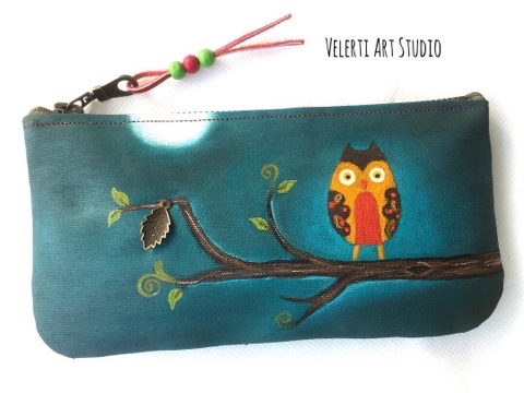 Velerti Art в LOOKY. #ручная_роспись,#ручная_работа,#косметичка,#velerti_art. Cosmetic bag:Owl 
Ha...