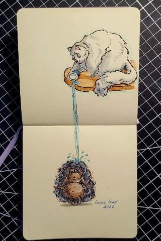 tusya_land в LOOKY. #art,#арт,#ёжик,#hedgehog,#рисунок,#творчество,#picture,#скетч,#sketch,#кот. Так себе дождь... #a...