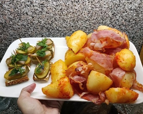 Рисовое поле в LOOKY. . Картошка с беконом и...