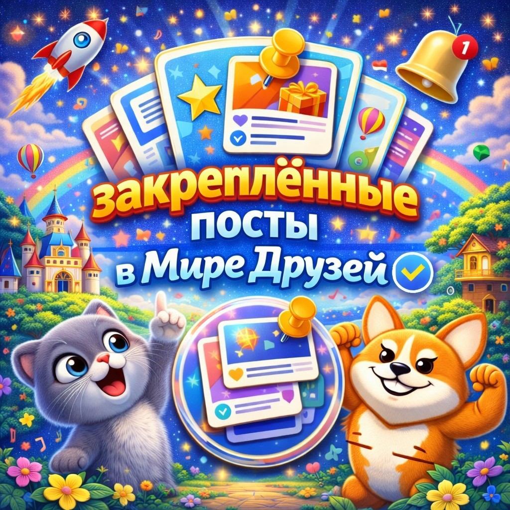 📌 Новое обновление в «Мир Друзей»!

Мы добавили долгожданную функцию — закреплённые посты 🔥

✨ Что это даёт?
— можно закрепить важную запись в профиле или сообществе
— нужная информация всегда будет **сверху страницы**
— удобно для объявлений, правил, новостей и важных сообщений

📣 Теперь самое важное не потеряется в ленте и всегда будет на виду.

Обновляйтесь, пробуйте новую функцию и делайте свои страницы ещё удобнее!
Мир Друзей— развиваемся вместе 💙