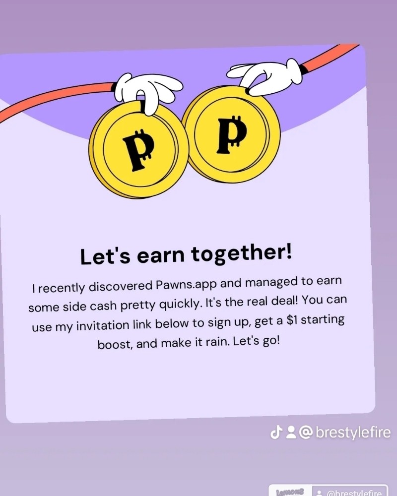 Hi there!

Ready to score some cash?

Join me at Pawns.app and kick-start your money-making journey with $1 just for signing up!

Use the magic link below:

https://pawns.app/?r=1372748