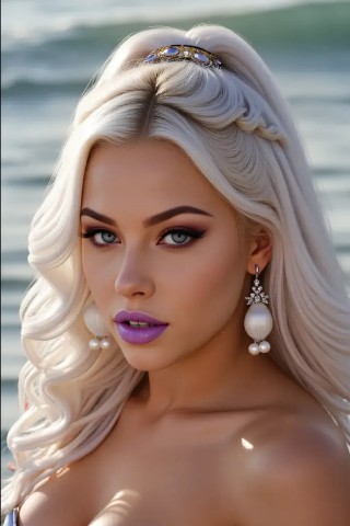 Роксана_Рэй_Риск в LOOKY. #РоксанаРэйРиск,#RoxanaRayRisk,#AImodel,#AIgirl,#AIArt,#DigitalModel,#VirtualModel,#VirtualGirl,#Looky,#портрет,#жемчуг,#золото,#фиолетовый,#русалка,#глаза,#макияж. Я смотрю на тебя скв...