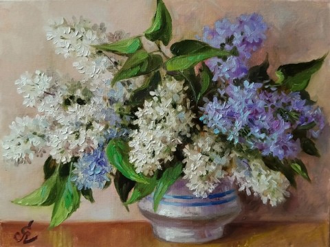 Елена Лаушкина в LOOKY. #картина,#сирень,#живопись,#натюрморт,#букет,#рисование,#холстмасло,#купитькартину,#ваза,#цветы. "Нежная сирень", 30/...