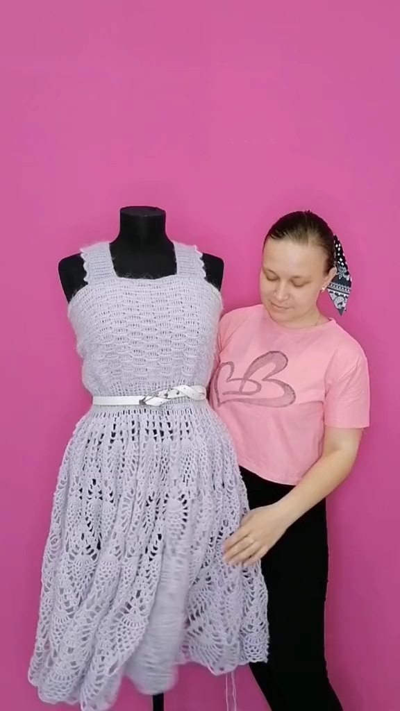 nady_knit в LOOKY. #платьекрючком,#вязаноеплатье. Как вязать удлинённы...