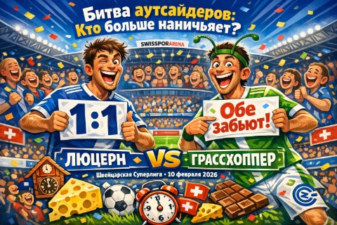 d_pogrebnyak в LOOKY. #Люцерн,#Грассхоппер,#Швейцария,#Суперлига,#ПрогнозНаМатч,#Футбол,#Ставки,#Юмор,#Аутсайдеры,#НичьяМания,#ОбеЗабьют,#ФутбольныйЮмор,#ШвейцарскийФутбол,#10февраля,#Свисспорарена. 🏟 **БИТВА АУТСАЙДЕР...