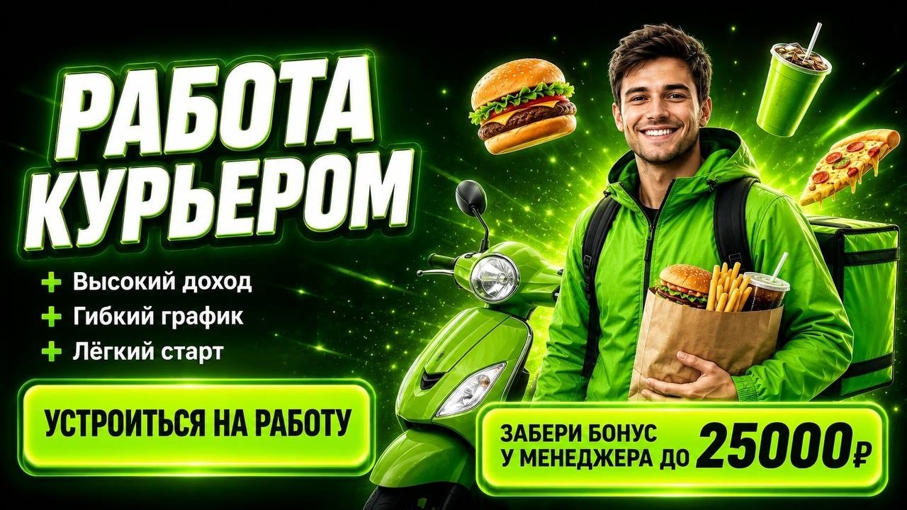 🚀 Зарабатывай до 8 940 ₽ за смену — стань курьером в "курьер парк" уже сегодня! 
Хочешь гибкий доход без начальников и жёсткого графика? Начни зарабатывать рядом с домом — берём даже без опыта. 

Заполни анкету и с тобой свяжутся 👇

https://courier-my.ru/p48i2x/?erid=Vtzqxdqe3T

 
Что тебя ждет: 
 
🔸 Свободный график: бери слоты от 1 до 12 часов. Работай утром, вечером, по выходным или совмещай с учёбой. 
 
🔸 Минимальные потери: низкая комиссия за заказы — всего 5%. 
 
🔸 Рядом с домом: выбирай удобный район и не трать время на дорогу. 
 
🔸 Без авто и велосипеда: можно начать пешком. 
 
🔸 Электробайк в аренду: от ~3 000 ₽/неделя или бесплатно при высокой активности. 
 
🔸 Оформление: нужна самозанятость (поможем быстро открыть). 
 
💰 Твой доход за смену: 
 
🚶 Пешком — до 4 620 ₽ (~385 ₽/час) 
 
🚴 Велосипед — до 5 940 ₽ (~495 ₽/час) 
 
🚗 Авто — до 8 940 ₽ (~745 ₽/час) 
 
🎁 Плюсы и бонусы: 
 
✔ Бонус новичка и чаевые 100% твой доход 
 
✔ Доплаты за заказы и повышенные ставки в часы пик 
 
✔ Обучение за 1 день и поддержка 24/7

Заполни анкету и с тобой свяжутся 👇

https://courier-my.ru/p48i2x/?erid=Vtzqxdqe3T

Реклама. ИП Иноземцев Вадим Борисович, ИНН 550313579712. 2Vtzqxdqe3T
