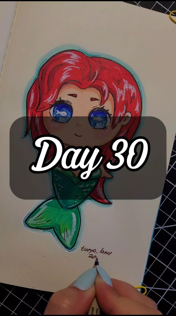 tusya_land в LOOKY. #mermay2026,#русалка,#творчество,#рисунок,#скетч,#арт,#art,#sketch,#mermaid,#picture. Чиби Ариэль #mermay2...