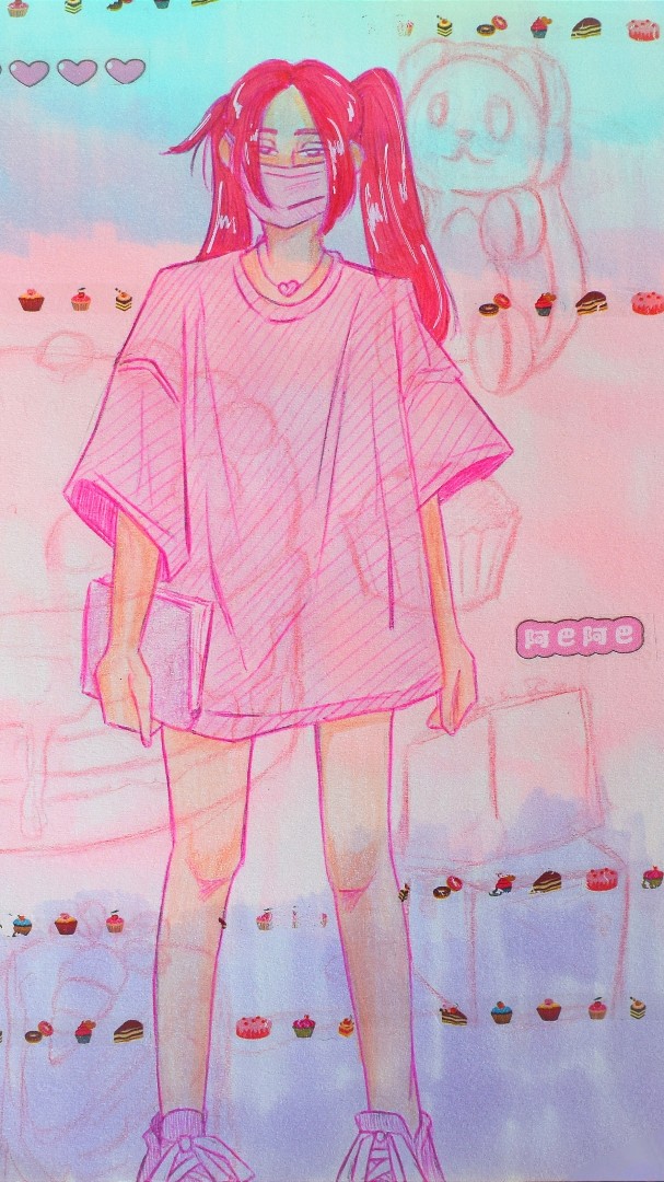 Милаха?) [#аниме](аниме) [#розовый](розовый) #арт [#артблогер](артблогер) 
