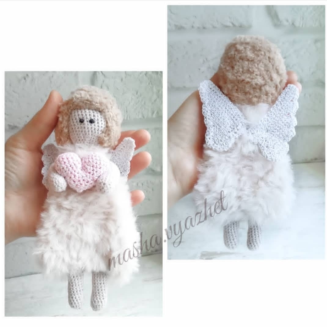 Мой ангелочек, который год украшает нашу ёлочку😍 Связан по моей задумке.