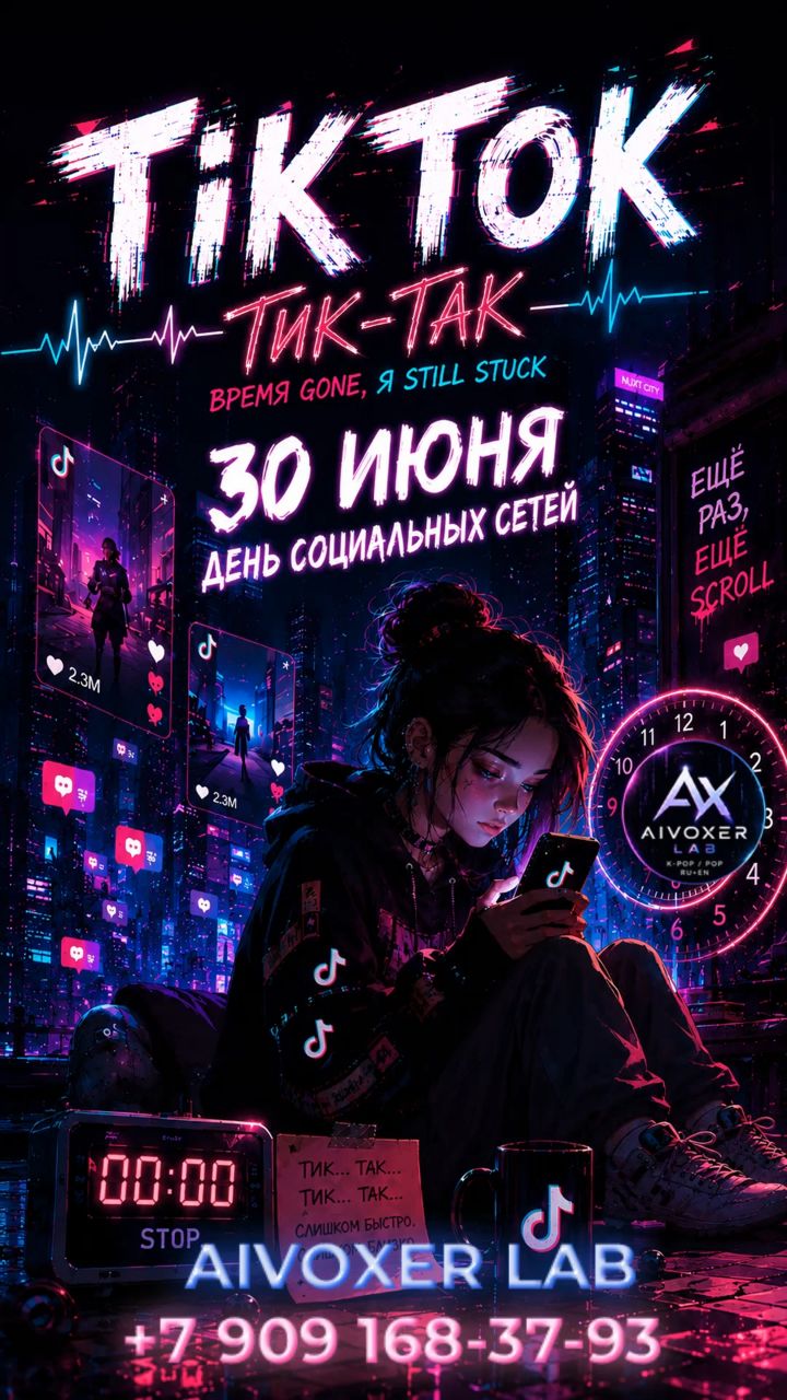 AIVOXER в LOOKY. #ВсемирныйДеньСоциальныхСетей,#ДеньСоцсетей,#30Июня,#ПесняПроTikTok,#TikTok,#ТикТак,#Hyperpop,#НовыйТрек2026. 30 июня — День соцсе...