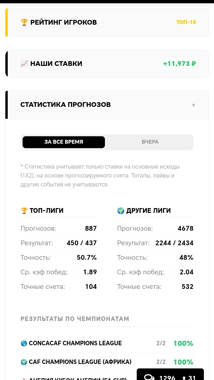 insidemysport в LOOKY — 🔗 Предматчевые и Live-прогнозы на футбол и теннис, виртуаль