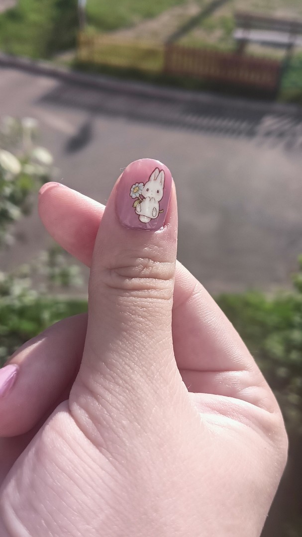Bunny nails🐰💅 #nails [#маникюр](маникюр) #cute [#naildesign](naildesign) #summer