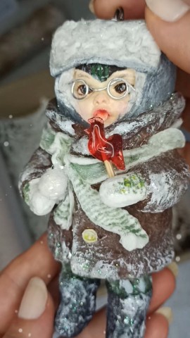 сНежные истории в LOOKY. . Елочная ватная игруш...