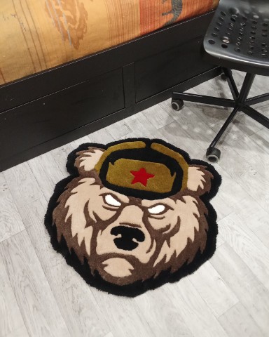 TAFTING R51 в LOOKY. #tafting,#коврыручнойработы,#ковер,#handmade,#handmadecarpet,#carpet,#rugs. Ковер "Мишка патриот...