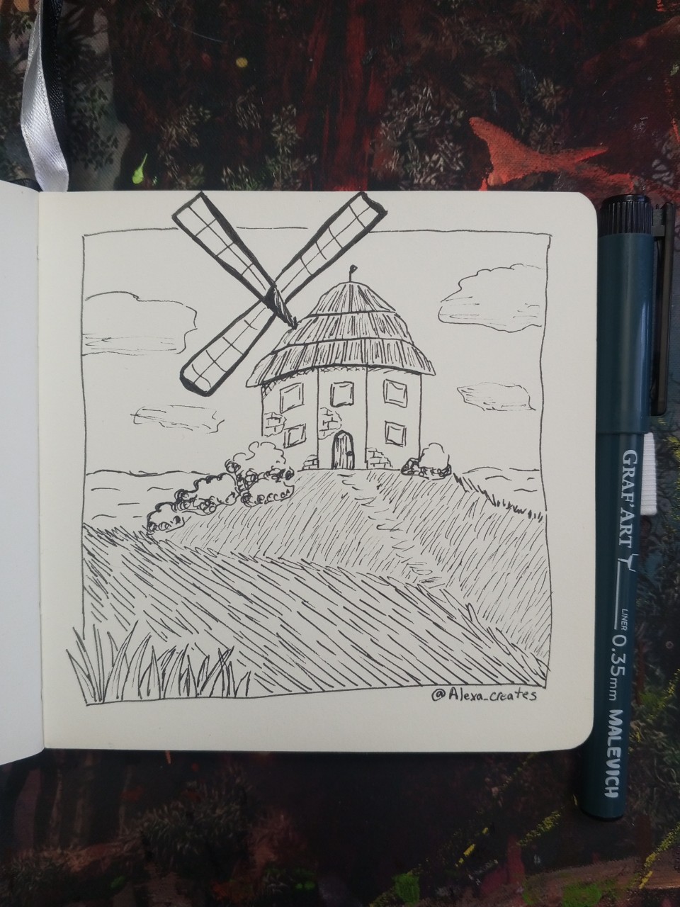 Alexa_creates в LOOKY. #рисую,#линер,#графика,#мельница,#пейзаж,#скетчбук,#drawing,#liner,#graphics,#mill,#landscape,#sketchbook. #рисую #линер #графи...
