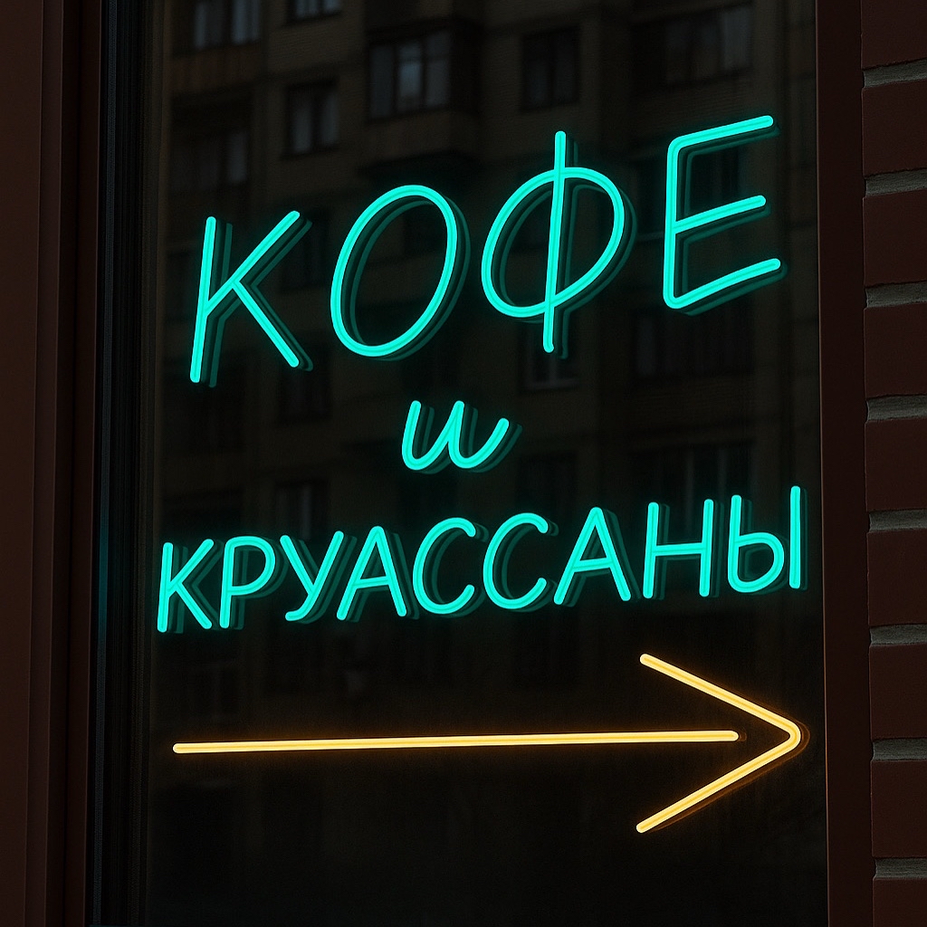 ✨ Новая вывеска — новая атмосфера!
Гибкий неон «Кофе и круассаны» теперь встречает гостей тёплым светом и уютным настроением ☕🥐