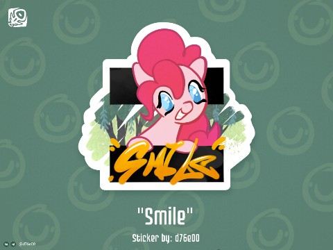 d76e00 в LOOKY. #Art,#Sticker,#Digital,#d76e00,#smile,#pony,#PinkiePie. Sticker "Smile"

#Ar...
