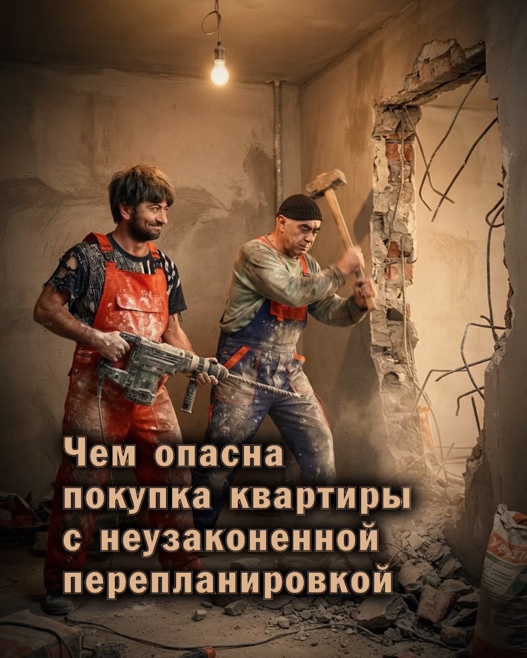 ⚠️ Чем опасна покупка квартиры с неузаконенной перепланировкой
 
При покупке квартиры с неузаконенной планировкой все дальнейшие негативные последствия ложатся на нового собственника. В некоторых случаях придется заплатить и узаконить ремонт предыдущего собственника, а в некоторых — за свой счёт вернуть все к исходному состоянию.
 
Риски:
 
1.     Штраф и согласование
Ответственность по ст. 29 ЖК РФ. Жилищная инспекция (например, на основании жалоб соседей или коммунальщиков) может потребовать узаконить ремонт — для этого придётся разработать проект, пройти экспертизы и согласования (особенно сложно это в историческом доме). Также придётся заплатить штраф 2–2,5 тыс. руб.
 
2.     Предписание вернуть все назад
Контролирующий орган может обязать вернуть квартиру в исходное состояние — если изменения нарушают строительные нормы (например, перенесена мокрая зона или снесён несущий пилон). В этом случае владельцу придётся уплатить штраф и за свой счёт восстановить первоначальную планировку.
 
3.     Риск продажи квартиры с торгов
Продажа квартиры с торгов — крайняя мера за незаконную перепланировку (ст. 29 ЖК РФ). Применяется по решению суда, если ремонт угрожает безопасности здания или здоровью людей, не подлежит согласованию, а собственник игнорирует требования вернуть жильё в исходное состояние. При этом владельцу возвращают вырученные от продажи средства за вычетом судебных издержек и расходов на восстановление квартиры.
 
Продолжение в коментах