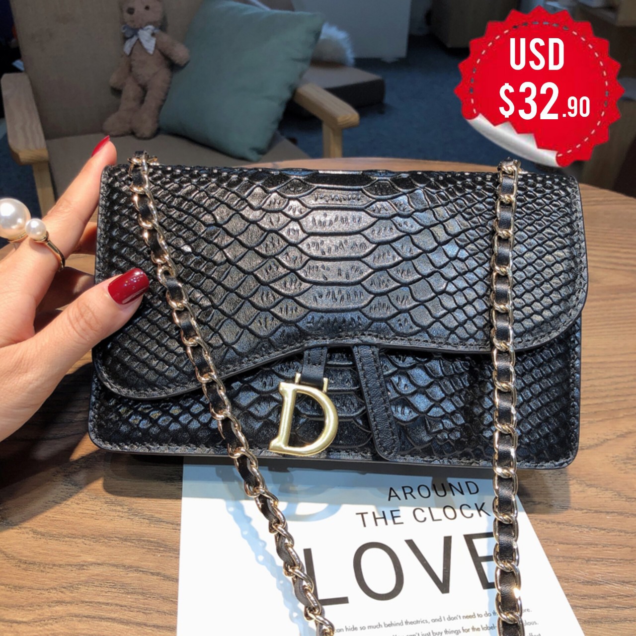 price range 👉 ($32.90) more details 👇

2023 New Small Shoulder Bag Genuine
Leather Women Handbags Brand Design
Chain Purse Luxury Alligator Snake Pattern Crossbody Bag