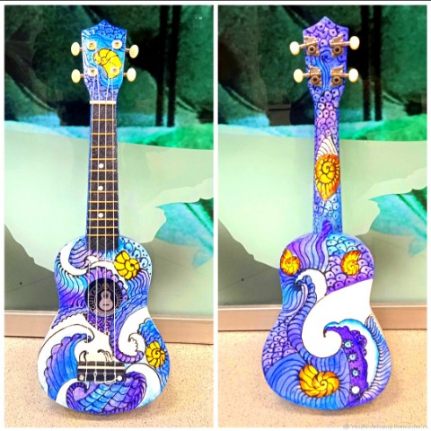 ukulelevitoriia в LOOKY. #волна,#ярмаркамастеров,#росписьгитар,#подарокмузыканту. Укулеле сопрано "Вол...