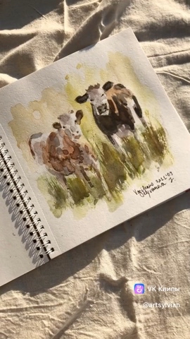 artsylvian в LOOKY. #арт,#искусство,#акварель,#иллюстрация,#пейзаж,#cow. #арт #искусство #акв...