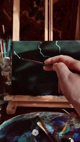 helga_kras в LOOKY. #auroraborealis,#искусство,#холст#масло,#процесс,#северноесияние,#art,#oilpainting. «Aurora Borealis» хо...