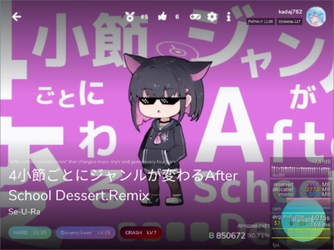 kadaj762 в LOOKY — 4小節ごとにジャンルが変わるAfter School Dessert.Remix [CRASH ?] 858 тысяч
