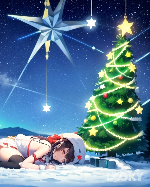 #Аниме_Неон #Аниме #LOOKY_нейронка [#christmas](christmas) #happynewyear #2024 #girl #anime