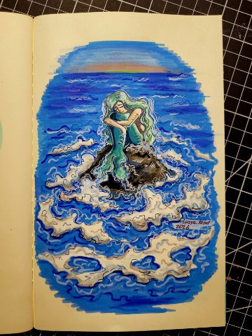 tusya_land в LOOKY. #mermay2026,#русалка,#творчество,#рисунок,#скетч,#арт,#art,#sketch,#mermaid,#picture. День 31: Seafoam/ Мо...
