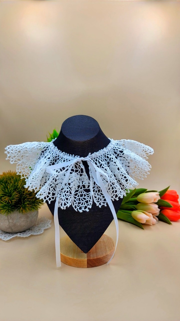 Связала милый хлопковый воротничок! 🎀 Совсем скоро школьники вернутся к учебе, и этот аксессуар точно добавит очарования школьной форме. 📚✨

[#воротничок ](воротничок)[#ручнаяработа ](ручнаяработа)#школа