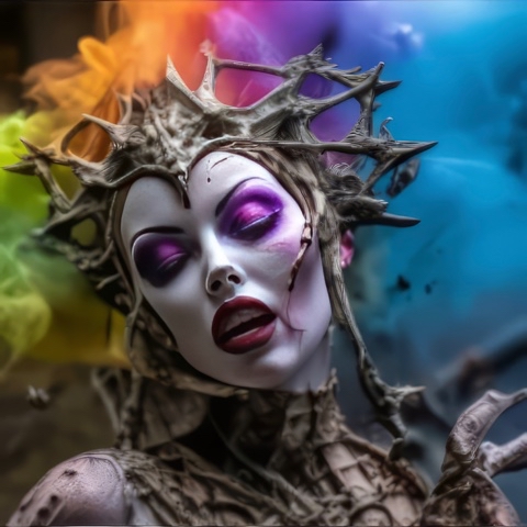 Sista в LOOKY. #horror#beauty#AI#colours. The bones devil 😈 #...