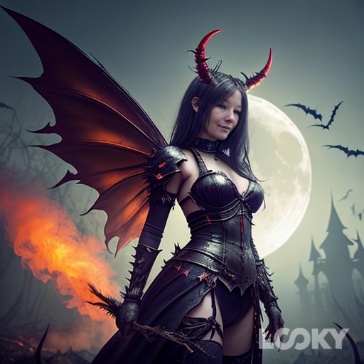 Looky_1698379984532 in LOOKY. #Хэллоуин_демоница,#Хэллоуин_оборотень,#LOOKY_нейронка. #Хэллоуин_демоница #...