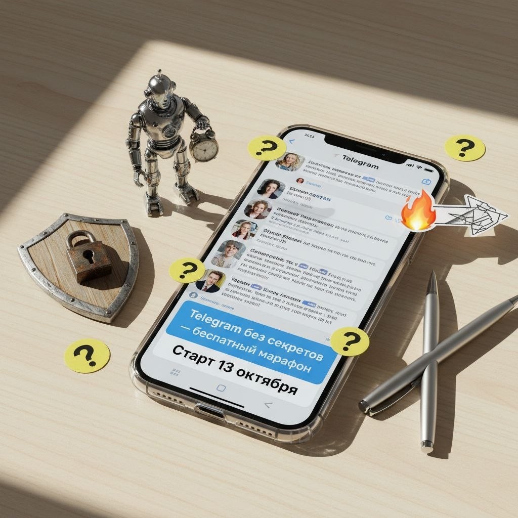 Бесплатный образовательный марафон "Telegram без секретов" 🚀  
Старт — 13 октября

Сегодня Telegram — это не просто мессенджер, а рабочий инструмент для ведения бизнеса, поиска новых клиентов и роста своей команды. Более 1500 предпринимателей уже получили практические знания на встречах команды Велес. 👥

Что будет на марафоне:  
✅ Пошагово покажем, как усилить безопасность своего Telegram-аккаунта и защитить рабочие данные (на реальных примерах). 🛡  
✅Научим применять боты и автоматизации для сокращения рутинных задач и освобождения времени для развития бизнеса. 🤖⏳  
✅Разберём техники оформления постов, каналов и чатов, которые помогают привлекать новых подписчиков и удерживать их внимание. 🎨👀  
✅Расскажем о создании вовлекающего контента — как делать публикации, которые действительно работают на рост команды и пришедших партнёров. 🔥📈  
✅Опытные практики команды ответят на ваши вопросы и помогут освоить даже сложные моменты на утренних практических встречах. 🙌🗣  
✅Всё — на языке реальных кейсов, без “воды”. 📝

Подходит всем:  
Если вы новичок — вам будет понятно с нуля. Если уже ведёте канал — сможете узнать новые техники и задать свои вопросы. Все подробности разбираются шаг за шагом, а отдельные утренние эфиры в 09:00 МСК посвящены разбору ваших практических вопросов. 

Формат участия:  
Обучение разбито на 10 коротких занятий: вечером — теория, на следующий день — практика в чате поддержки. Базовые занятия бесплатные и построены так, чтобы вы увидели практический результат уже через несколько дней. 📚✅

Опытом делятся те, кто уже проверил подходы на своём бизнесе.  
Марафон открыт для всех желающих, пишите "ХОЧУ НА МАРАФОН" Ссылка в комментариях.

Уже после первого мероприятия сможете применить эти инструменты для упрощения работы и роста своей команды в Telegram. 💡